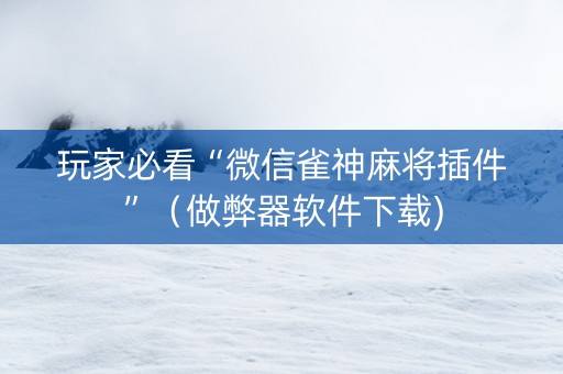 玩家必看“微信雀神麻将插件”（做弊器软件下载)
