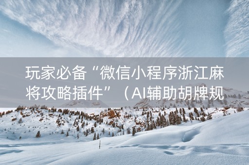 玩家必备“微信小程序浙江麻将攻略插件”（AI辅助胡牌规则)