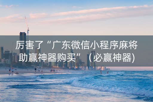厉害了“广东微信小程序麻将助赢神器购买”（必赢神器)