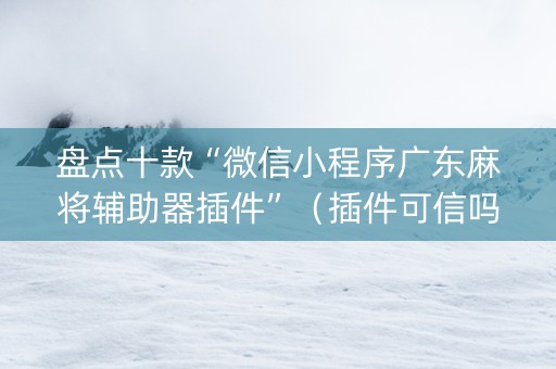 盘点十款“微信小程序广东麻将辅助器插件”（插件可信吗)
