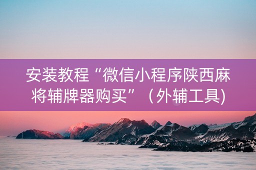 安装教程“微信小程序陕西麻将辅牌器购买”（外辅工具)