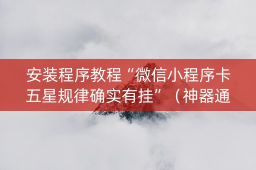 安装程序教程“微信小程序卡五星规律确实有挂”（神器通用版)
