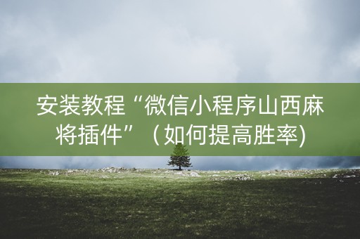 安装教程“微信小程序山西麻将插件”（如何提高胜率)