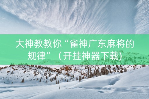 大神教教你“雀神广东麻将的规律”（开挂神器下载)
