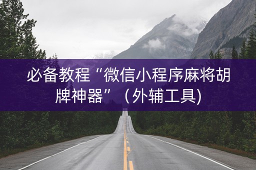 必备教程“微信小程序麻将胡牌神器”（外辅工具)
