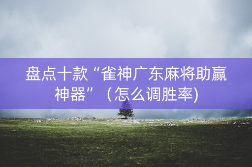 盘点十款“雀神广东麻将助赢神器”（怎么调胜率)
