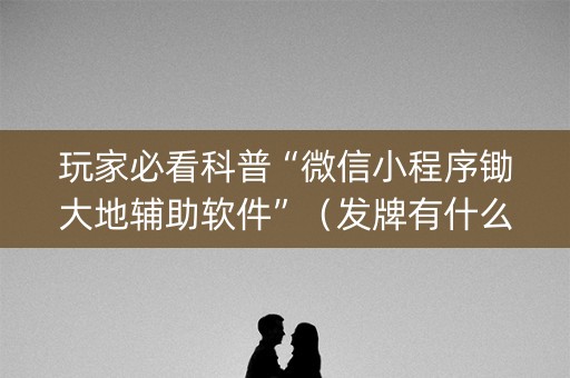 玩家必看科普“微信小程序锄大地辅助软件”（发牌有什么规律吗)