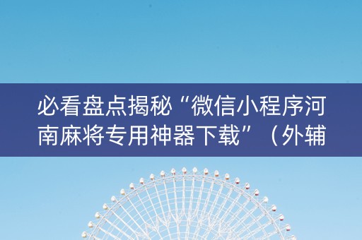 必看盘点揭秘“微信小程序河南麻将专用神器下载”（外辅工具)