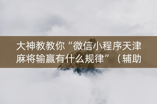 大神教教你“微信小程序天津麻将输赢有什么规律”（辅助软件)