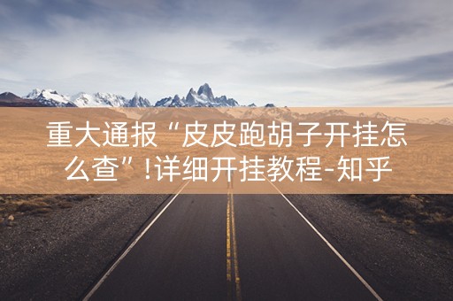重大通报“皮皮跑胡子开挂怎么查”!详细开挂教程-知乎