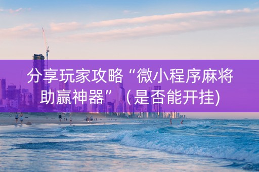 分享玩家攻略“微小程序麻将助赢神器”（是否能开挂)