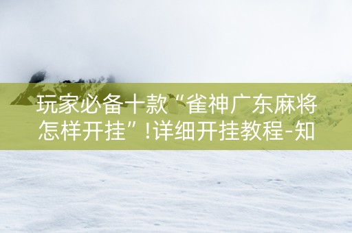 玩家必备十款“雀神广东麻将怎样开挂”!详细开挂教程-知乎