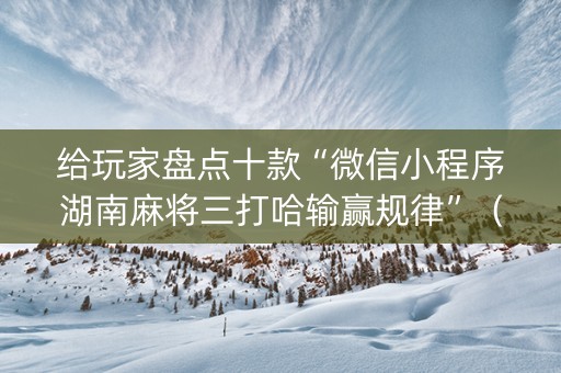 给玩家盘点十款“微信小程序湖南麻将三打哈输赢规律”（挂件神器)