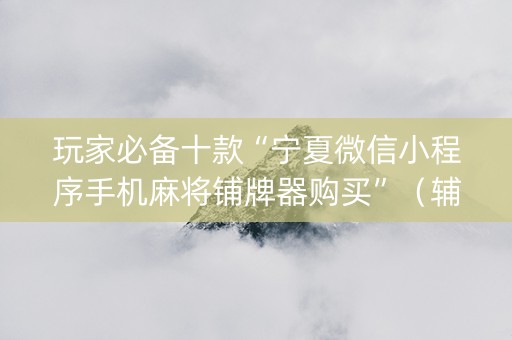 玩家必备十款“宁夏微信小程序手机麻将铺牌器购买”（辅助器通用版)