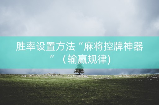 胜率设置方法“麻将控牌神器”（输赢规律)