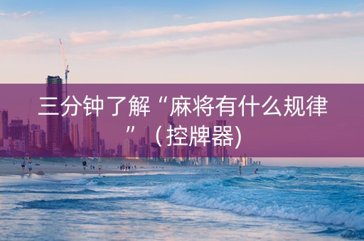 三分钟了解“麻将有什么规律”（控牌器)
