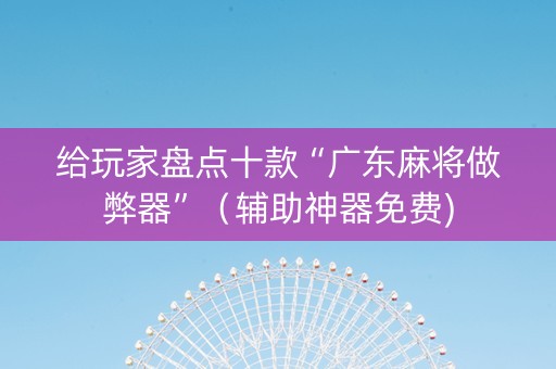 给玩家盘点十款“广东麻将做弊器”（辅助神器免费)
