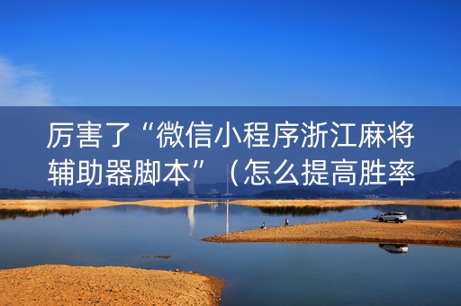 厉害了“微信小程序浙江麻将辅助器脚本”（怎么提高胜率)