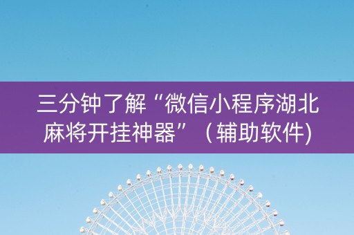 三分钟了解“微信小程序湖北麻将开挂神器”（辅助软件)