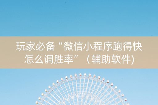 玩家必备“微信小程序跑得快怎么调胜率”（辅助软件)