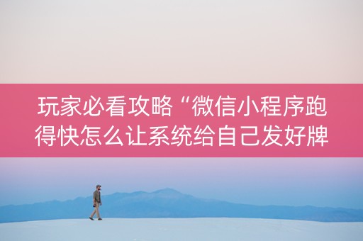 玩家必看攻略“微信小程序跑得快怎么让系统给自己发好牌”（辅牌器插件购买)