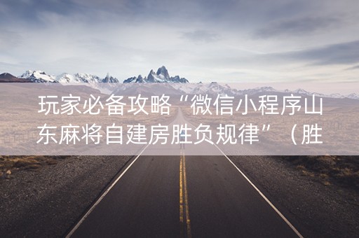 玩家必备攻略“微信小程序山东麻将自建房胜负规律”（胜负规律拿好牌)