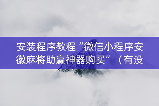 安装程序教程“微信小程序安徽麻将助赢神器购买”（有没有猫腻)