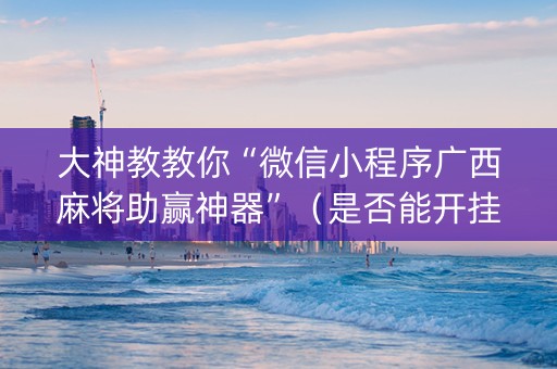 大神教教你“微信小程序广西麻将助赢神器”（是否能开挂)
