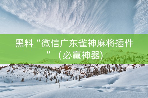 黑料“微信广东雀神麻将插件”（必赢神器)