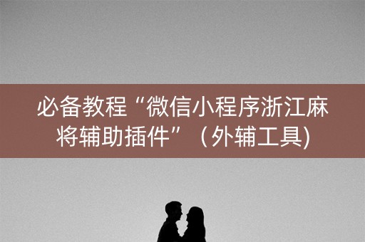 必备教程“微信小程序浙江麻将辅助插件”（外辅工具)