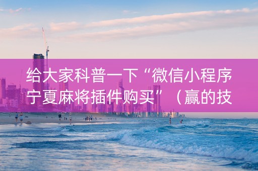 给大家科普一下“微信小程序宁夏麻将插件购买”（赢的技巧规律)