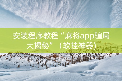 安装程序教程“麻将app骗局大揭秘”（软挂神器)