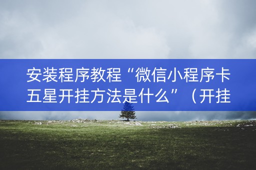 安装程序教程“微信小程序卡五星开挂方法是什么”（开挂辅助器脚本)