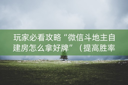玩家必看攻略“微信斗地主自建房怎么拿好牌”（提高胜率技巧)