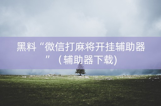 黑料“微信打麻将开挂辅助器”（辅助器下载)
