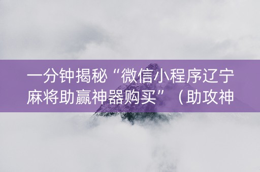 一分钟揭秘“微信小程序辽宁麻将助赢神器购买”（助攻神器)