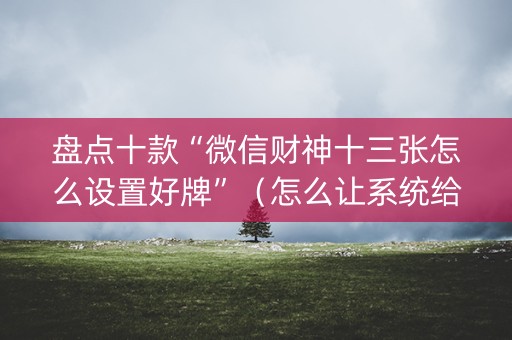 盘点十款“微信财神十三张怎么设置好牌”（怎么让系统给自己好牌)