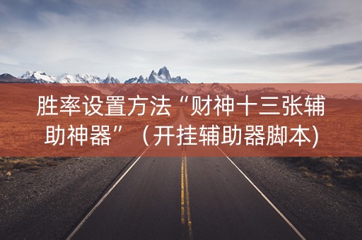 胜率设置方法“财神十三张辅助神器”（开挂辅助器脚本)