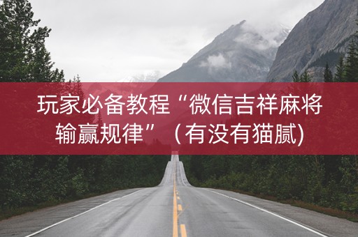 玩家必备教程“微信吉祥麻将输赢规律”（有没有猫腻)