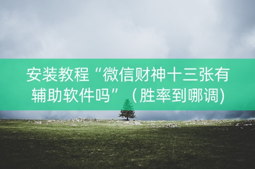 安装教程“微信财神十三张有辅助软件吗”（胜率到哪调)