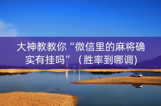 大神教教你“微信里的麻将确实有挂吗”（胜率到哪调)