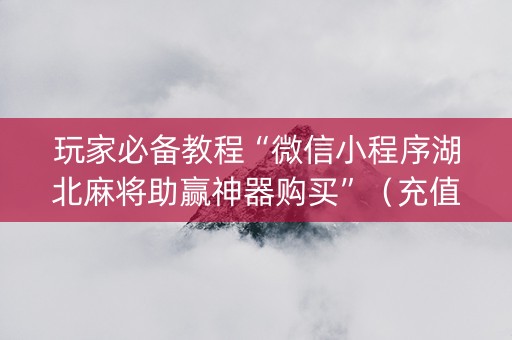 玩家必备教程“微信小程序湖北麻将助赢神器购买”（充值会提高胜率么)