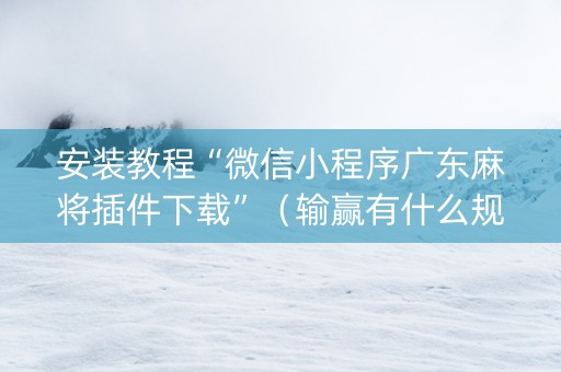 安装教程“微信小程序广东麻将插件下载”（输赢有什么规律)