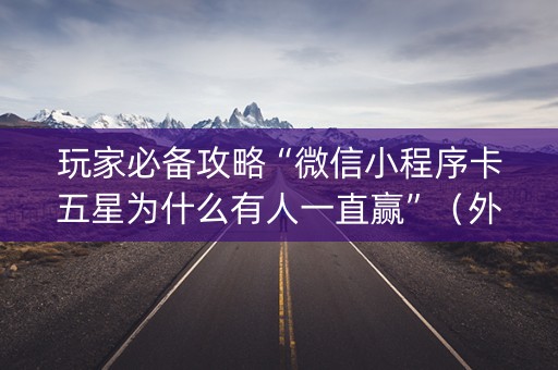 玩家必备攻略“微信小程序卡五星为什么有人一直赢”（外辅工具)