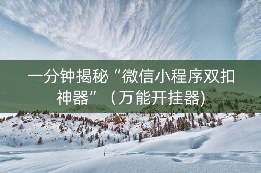 一分钟揭秘“微信小程序双扣神器”（万能开挂器)
