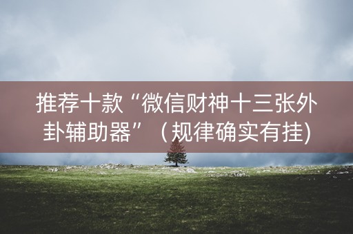 推荐十款“微信财神十三张外卦辅助器”（规律确实有挂)