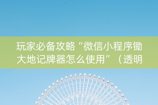 玩家必备攻略“微信小程序锄大地记牌器怎么使用”（透明挂辅助器)