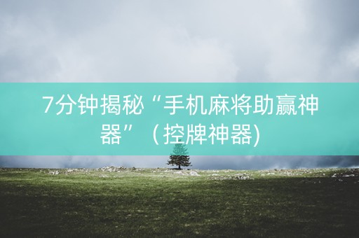 7分钟揭秘“手机麻将助赢神器”（控牌神器)