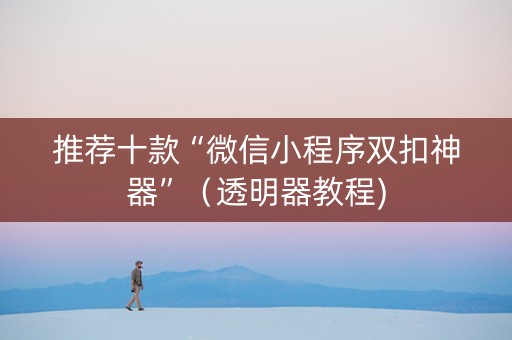 推荐十款“微信小程序双扣神器”（透明器教程)