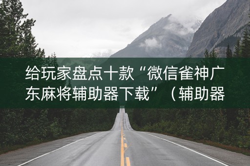 给玩家盘点十款“微信雀神广东麻将辅助器下载”（辅助器下载)